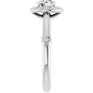 Rings 14K White 5.2 mm Round Engagement Ring Mounting