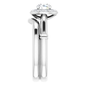Rings 14K White 5.2 mm Round Engagement Ring Mounting