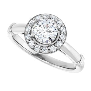 Rings 14K White 5.2 mm Round Engagement Ring Mounting