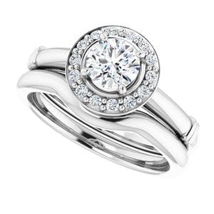 Rings 14K White 5.2 mm Round Engagement Ring Mounting