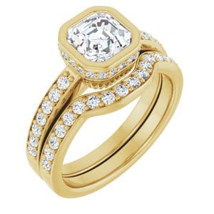 Rings 14K Yellow 6 mm Asscher Engagement Ring Mounting