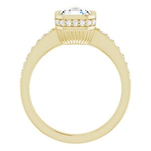 Rings 14K Yellow 6 mm Asscher Engagement Ring Mounting