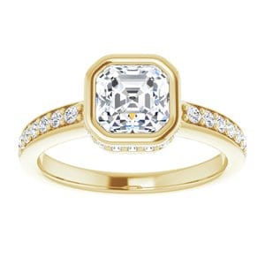 Rings 14K Yellow 6 mm Asscher Engagement Ring Mounting