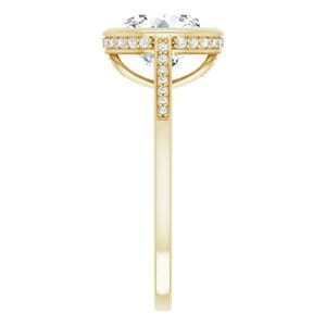 Rings 14K Yellow 9 mm Round Engagement Ring Mounting