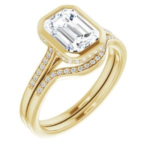 Rings 14K Yellow 8x6 mm Emerald Engagement Ring Mounting