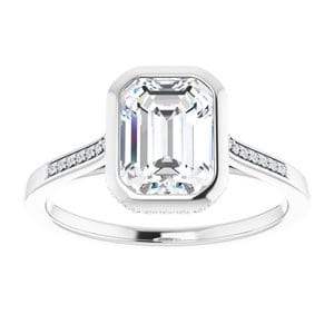 Rings 14K White 8x6 mm Emerald Engagement Ring Mounting
