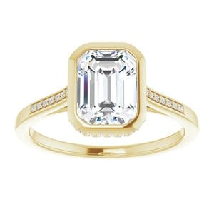 Rings 14K Yellow 8x6 mm Emerald Engagement Ring Mounting