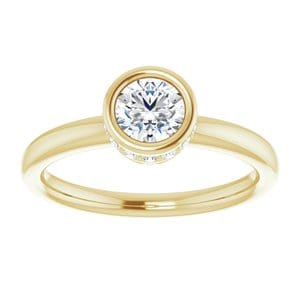 Rings 14K Yellow 5.2 mm Round Engagement Ring Mounting