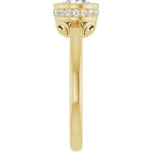 Rings 14K Yellow 6 mm Round Engagement Ring Mounting