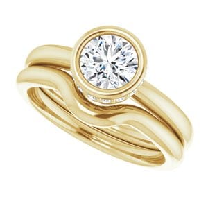 Rings 14K Yellow 6 mm Round Engagement Ring Mounting