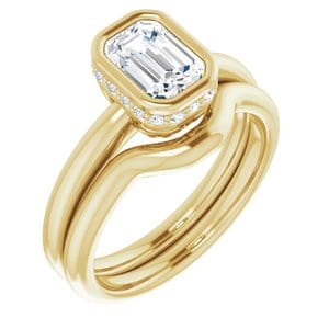 Rings 14K Yellow 7x5 mm Emerald Engagement Ring Mounting