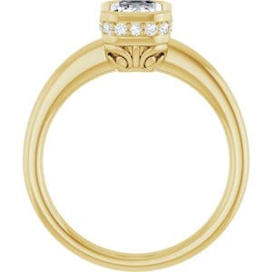 Rings 14K Yellow 7x5 mm Emerald Engagement Ring Mounting