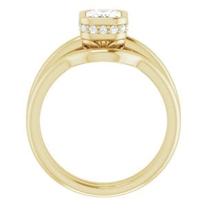 Rings 14K Yellow 7x5 mm Emerald Engagement Ring Mounting