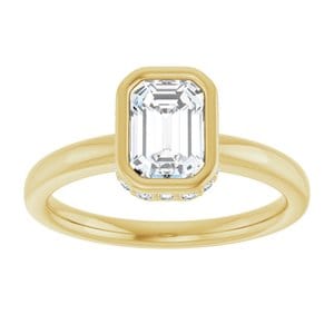 Rings 14K Yellow 7x5 mm Emerald Engagement Ring Mounting