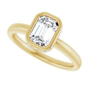 Rings 14K Yellow 7x5 mm Emerald Engagement Ring Mounting