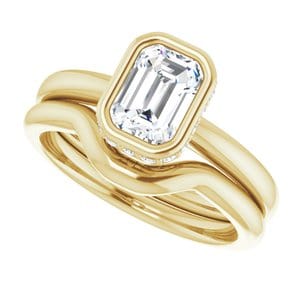 Rings 14K Yellow 7x5 mm Emerald Engagement Ring Mounting