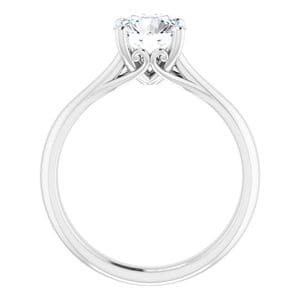 Rings 14K White 7 mm Round Solitaire Engagement Ring Mounting