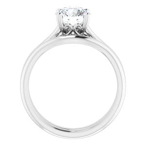 Rings 14K White 7 mm Round Solitaire Engagement Ring Mounting