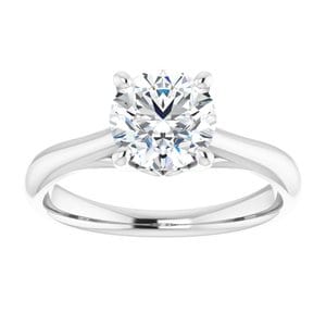 Rings 14K White 7 mm Round Solitaire Engagement Ring Mounting