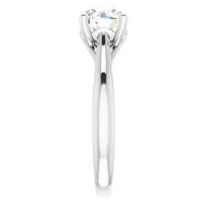 Rings 14K White 7 mm Round Solitaire Engagement Ring Mounting