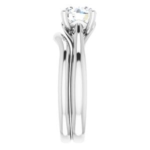 Rings 14K White 7 mm Round Solitaire Engagement Ring Mounting