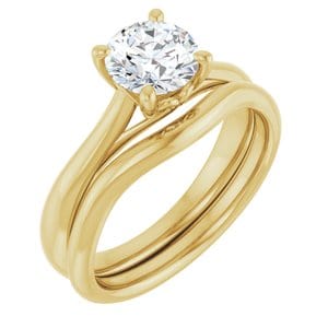 Rings 14K Yellow 6.5 mm Round Solitaire Engagement Ring Mounting