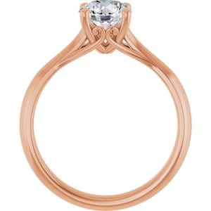 Rings 14K Rose 6.5 mm Round Solitaire Engagement Ring Mounting