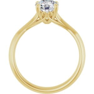 Rings 14K Yellow 6.5 mm Round Solitaire Engagement Ring Mounting