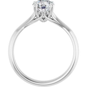 Rings 14K White 6.5 mm Round Solitaire Engagement Ring Mounting