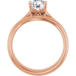 Rings 14K Rose 6.5 mm Round Solitaire Engagement Ring Mounting