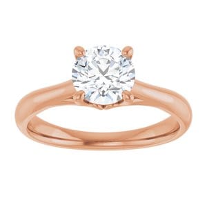 Rings 14K Rose 6.5 mm Round Solitaire Engagement Ring Mounting