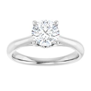Rings 14K White 6.5 mm Round Solitaire Engagement Ring Mounting