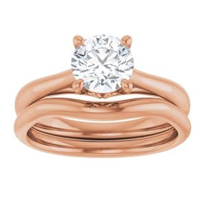Rings 14K Rose 6.5 mm Round Solitaire Engagement Ring Mounting