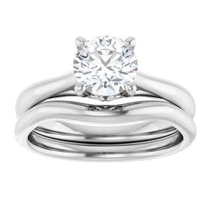Rings 14K White 6.5 mm Round Solitaire Engagement Ring Mounting