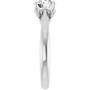 Rings 14K White 6.5 mm Round Solitaire Engagement Ring Mounting