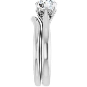 Rings 14K White 6.5 mm Round Solitaire Engagement Ring Mounting