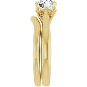 Rings 14K Yellow 6.5 mm Round Solitaire Engagement Ring Mounting