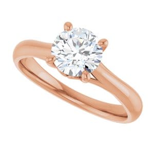 Rings 14K Rose 6.5 mm Round Solitaire Engagement Ring Mounting