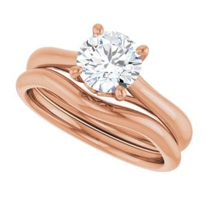 Rings 14K Rose 6.5 mm Round Solitaire Engagement Ring Mounting