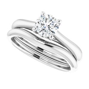 Rings Platinum 5.5 mm Round Solitaire Engagement Ring Mounting