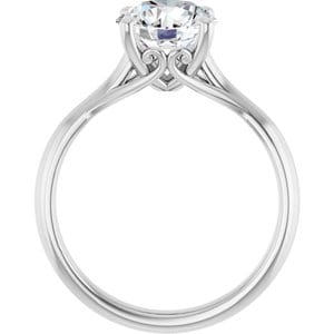 Rings 14K White 8 mm Round Solitaire Engagement Ring Mounting