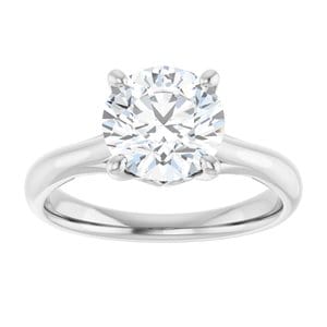 Rings 14K White 8 mm Round Solitaire Engagement Ring Mounting