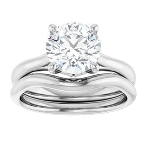 Rings 14K White 8 mm Round Solitaire Engagement Ring Mounting
