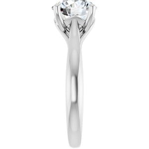 Rings 14K White 8 mm Round Solitaire Engagement Ring Mounting
