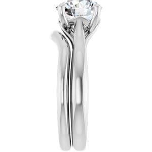 Rings 14K White 8 mm Round Solitaire Engagement Ring Mounting