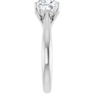 Rings 14K White 7 mm Cushion Solitaire Engagement Ring Mounting