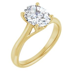 Rings 14K Yellow 9x7 mm Oval Solitaire Engagement Ring Mounting