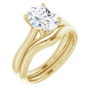 Rings 14K Yellow 9x7 mm Oval Solitaire Engagement Ring Mounting