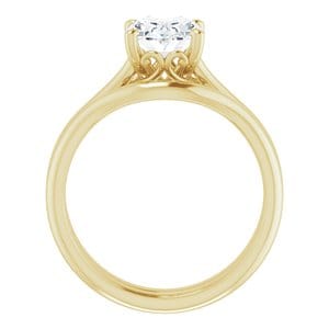Rings 14K Yellow 9x7 mm Oval Solitaire Engagement Ring Mounting