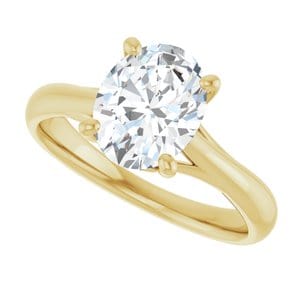 Rings 14K Yellow 9x7 mm Oval Solitaire Engagement Ring Mounting